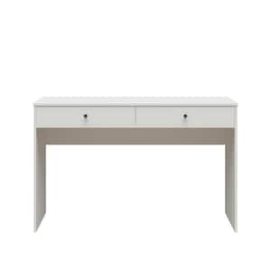 Cantell, White, 47.6 in W, 2-Drawer Desk