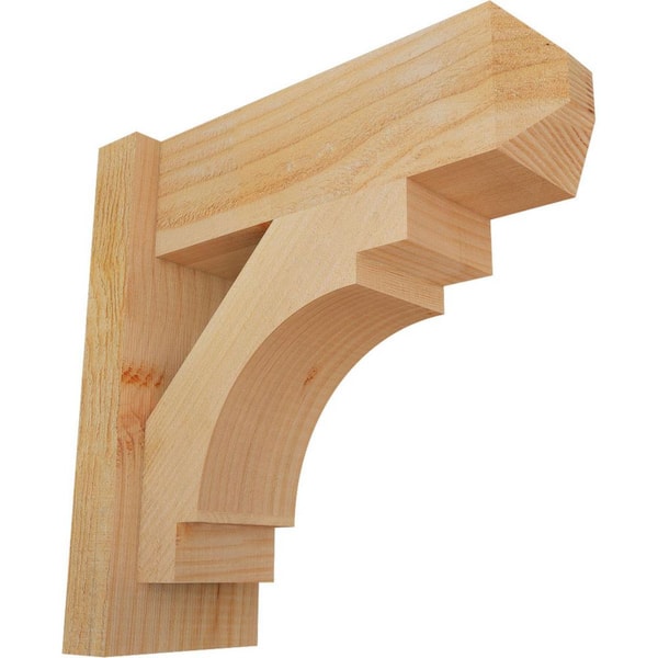 Ekena Millwork 6 in. x 16 in. x 16 in. Douglas Fir Merced Craftsman Rough Sawn Outlooker