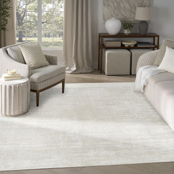 Dekor Beige 4 ft. x 6 ft. Abstract Contemporary Area Rug