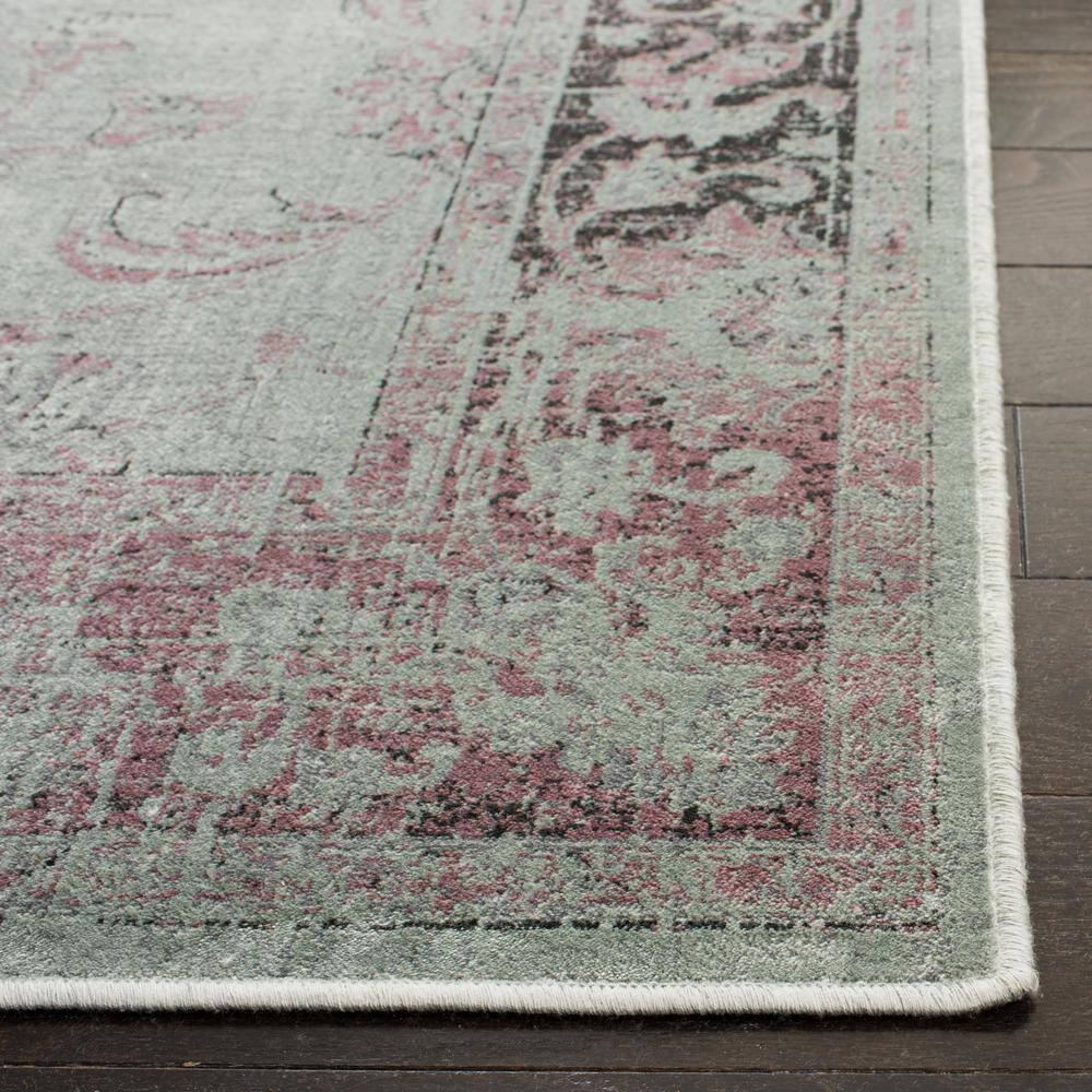 Spruce and Ivory Floral Viscose Runner Rug, 2'2" x 12'