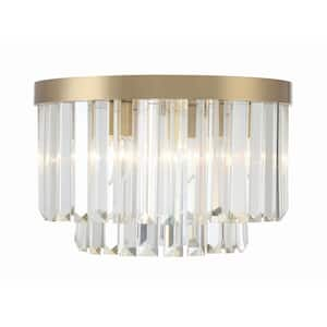 Hayes 16 in. 4-Light Aged Brass Flush Mount