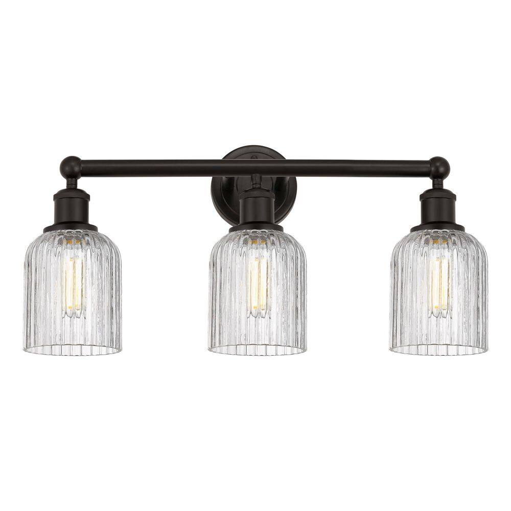 Bridal Veil 23 in. 3-Light Oil Rubbed Bronze Vanity Light with Glass Shade price history on PriceWatchPro