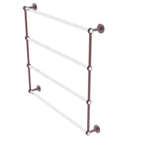 Allied Brass Clearview Collection 36 in. 4-Tier Ladder Towel Bar with Dotted Accents in Antique Copper