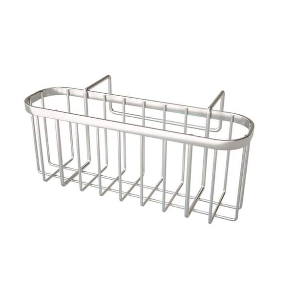 Silver Stainless Steel Kitchen Sink Sponge Holder Movable Compact Hanging Caddy Rustproof Waterproof Double Bowl
