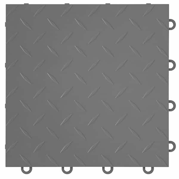 Nitro Diamond 3/8 in. Garage Tiles, Graphite, 12 in. x 12 in., 52-Pack, Covers 52 sq. ft., Interlocking Floor Tiles