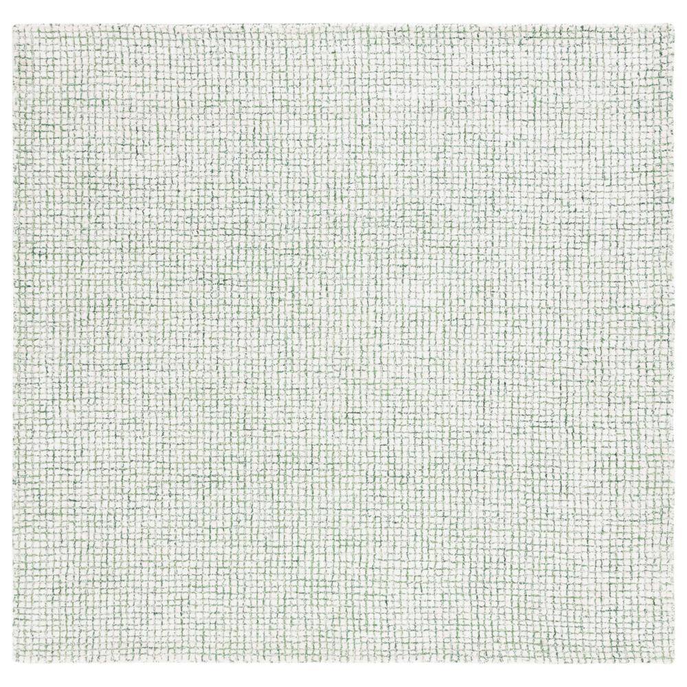 Abstract Ivory/Green 6 ft. x 6 ft. Abstract Striped Square Area Rug