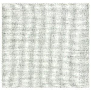 Abstract Ivory/Green 6 ft. x 6 ft. Abstract Striped Square Area Rug