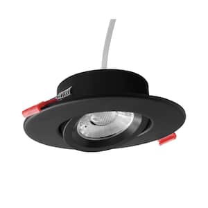 DGC 4 in. Canless Gimbal Selectable Remodel Integrated LED Recessed Light Kit in Black