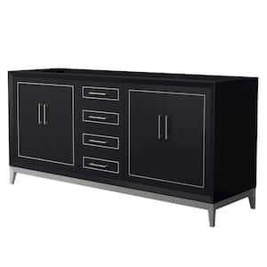 Marlena 71.75 in. W x 21.75 in. D x 34.5 in. H Double Bath Vanity Cabinet without Top in Black