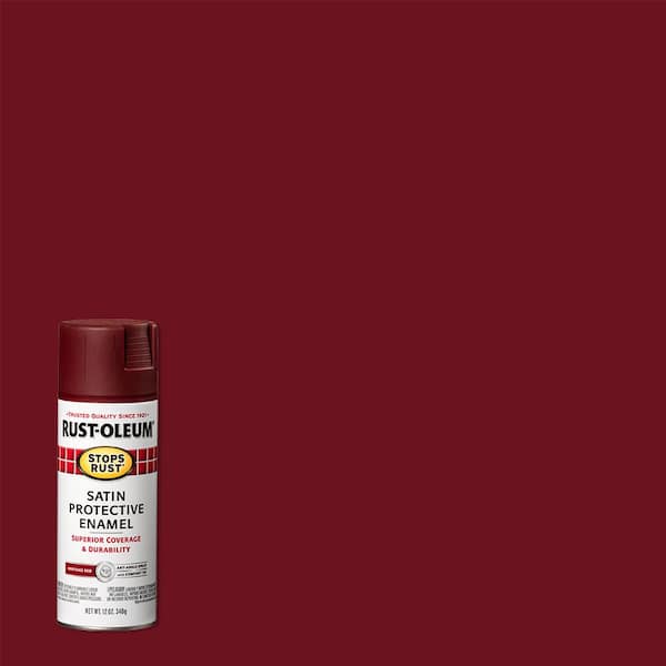 Rust-Oleum Stops Rust 12 oz. Protective Enamel Satin Heritage Red Spray Paint