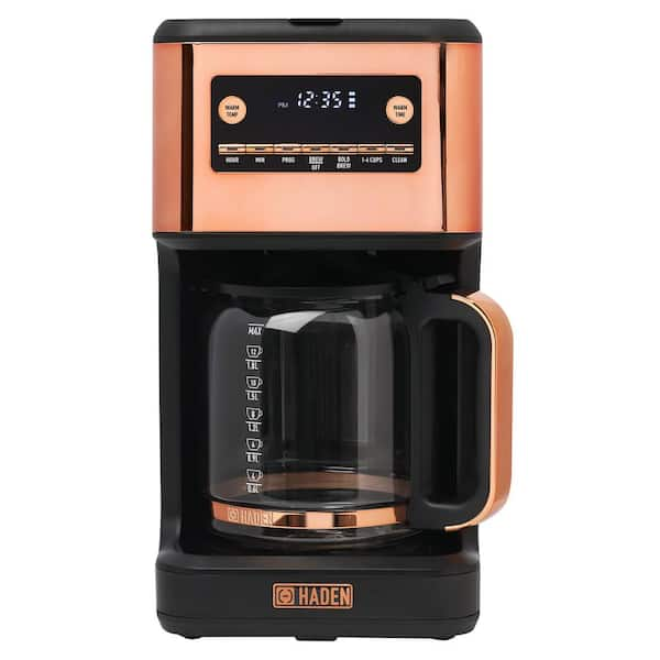 Haden Generous Brew 14 Cup Digital Drip Coffee Maker Black Copper