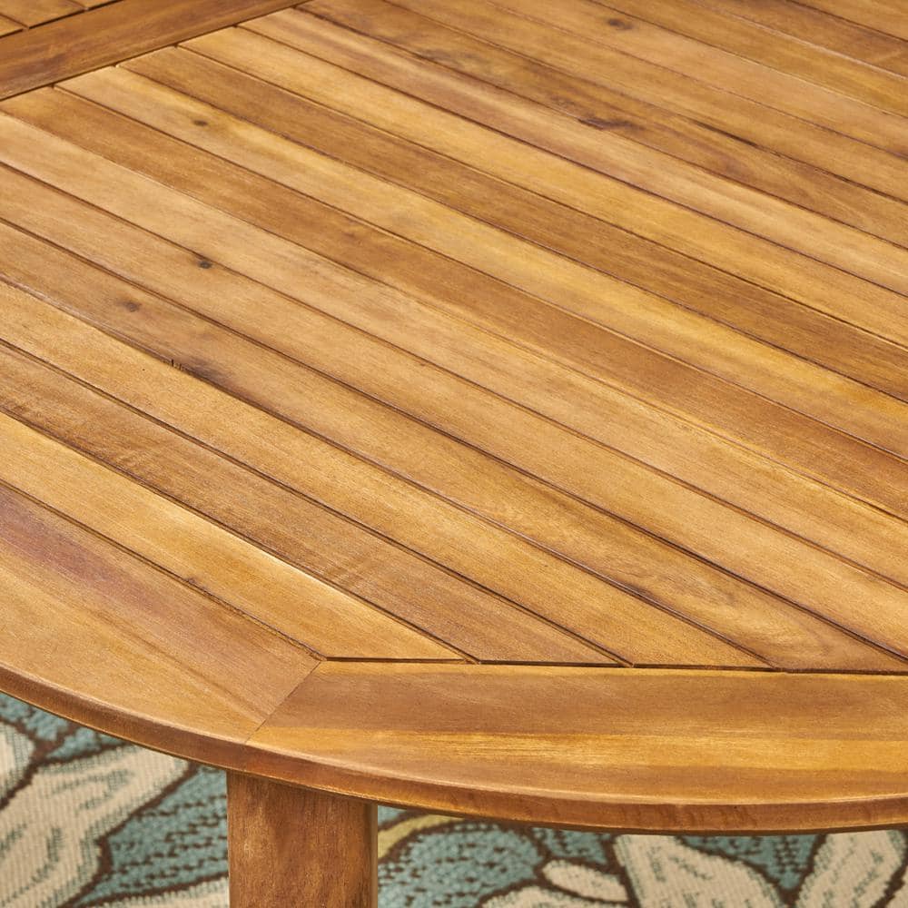 Chic 71" Teak Acacia Wood Oval Outdoor Dining Table