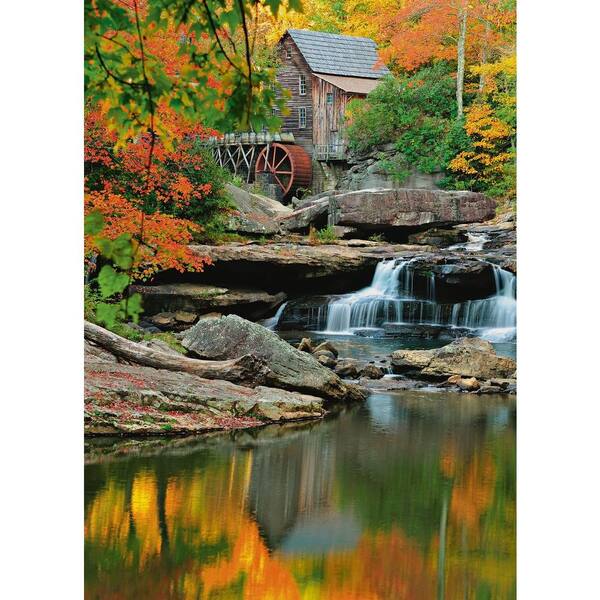 Ideal Decor 100 in. x 72 in. Grist Mill Wall Mural