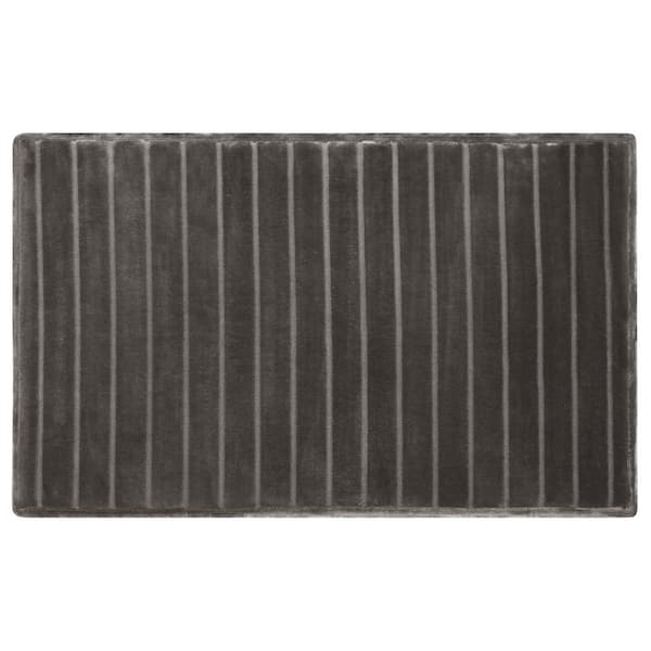 Laura Ashley 17 in. x 24 in. Velvet CharcoalInfused Memory Foam Bath