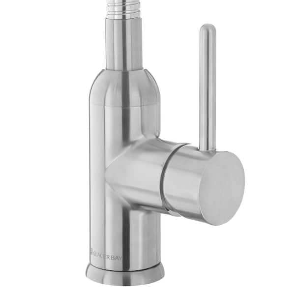 Glacier Bay Bodell Single-Handle Pulldown Laundry Faucet in Stainless Steel