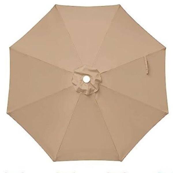 ITOPFOX Tan Large Octagon Patio Umbrella Replacement Canopy Top Cover