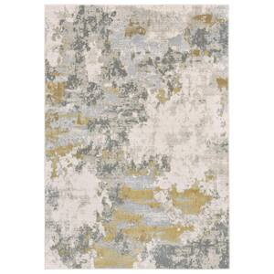 Vanhorn Gold/Birch 12 ft. x 15 ft. Abstract Polyester Area Rug