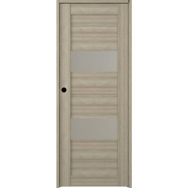 Belldinni 30 in. x 84 in. Vita Right-Hand Solid Core 2-Lite Frosted Glass Shambor Wood Composite Single Prehung Interior Door