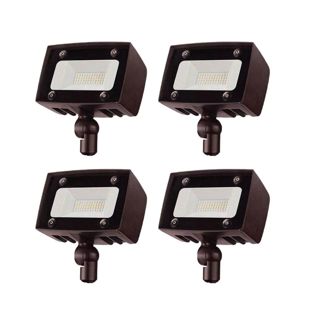 Commercial Electric Architectural Dark Bronze Outdoor Integrated LED Flood Light with 2000 Lumens and DLC-Rating - 4