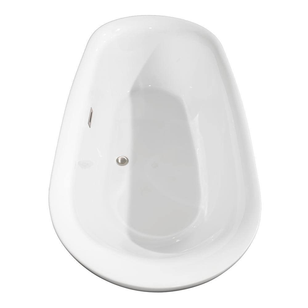 Melissa 71'' White Freestanding Acrylic Soaking Bathtub