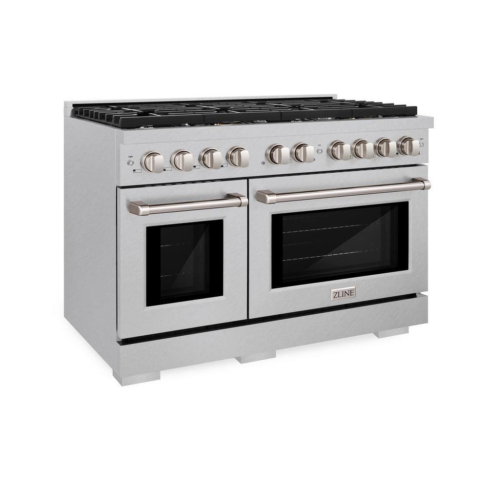 ZLINE 48" Stainless Steel Double Oven Gas Range with Griddle