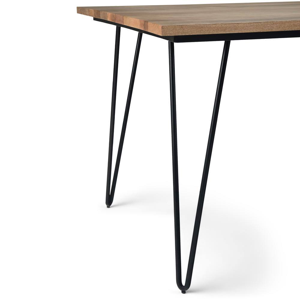Hunter Solid Wood 66" Rectangular Dining Table in Natural