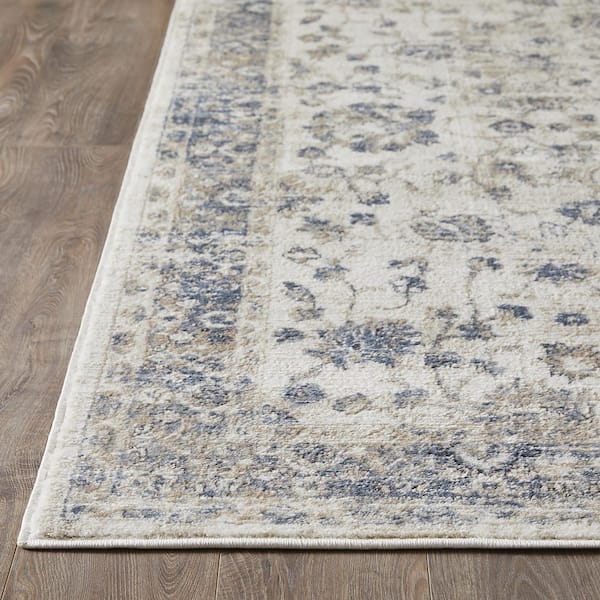 Kehleigh Adrean Blue 5 ft. 3 in. x 7 ft. 3 in. Oriental Polypropylene Indoor Area Rug
