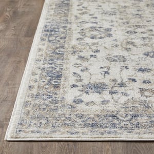 Kehleigh Adrean Blue 7 ft. 10 in. x 9 ft. 10 in. Oriental Polypropylene Indoor Area Rug