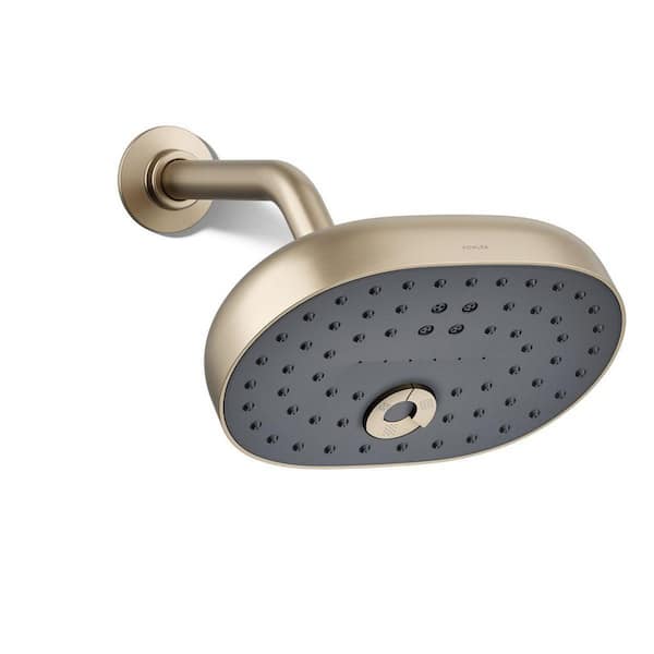 KOHLER Statement 3-Spray Patterns 7.94 in. Wall Mount Fixed Showerhead in Vibrant Brushed Bronze