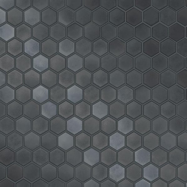Tempaper Hexagon Tile Gunmetal Peel and Stick Wallpaper (Covers 56 sq. ft.)