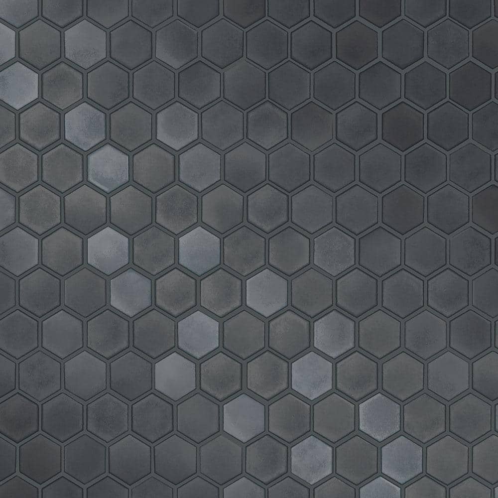 Tempaper Hexagon Tiles Gunmetal Wallpaper Sample HD20596 - The Home Depot