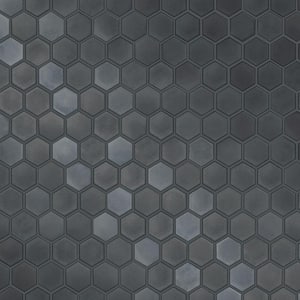 Hexagon Tiles Gunmetal Wallpaper Sample