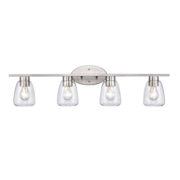 Millennium Lighting 34 in. 4-Light Brushed Nickel Vanity Light with ...