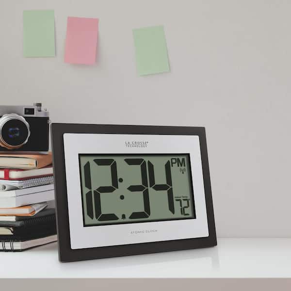 La Crosse Technology Atomic Digital Black/Silver Clock with Indoor