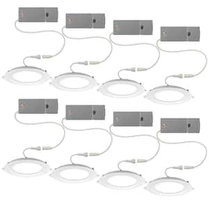 6 in. Canless Integrated LED Recessed Light Trim 900 Lumens Adjustable CCT Kitchen Bathroom Remodel Wet Rated (8-Pack)