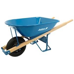 5 cu. ft. Heavy Duty Steel / Metal Powered Wheelbarrow with Hardwood Handles and Air Filled Tire