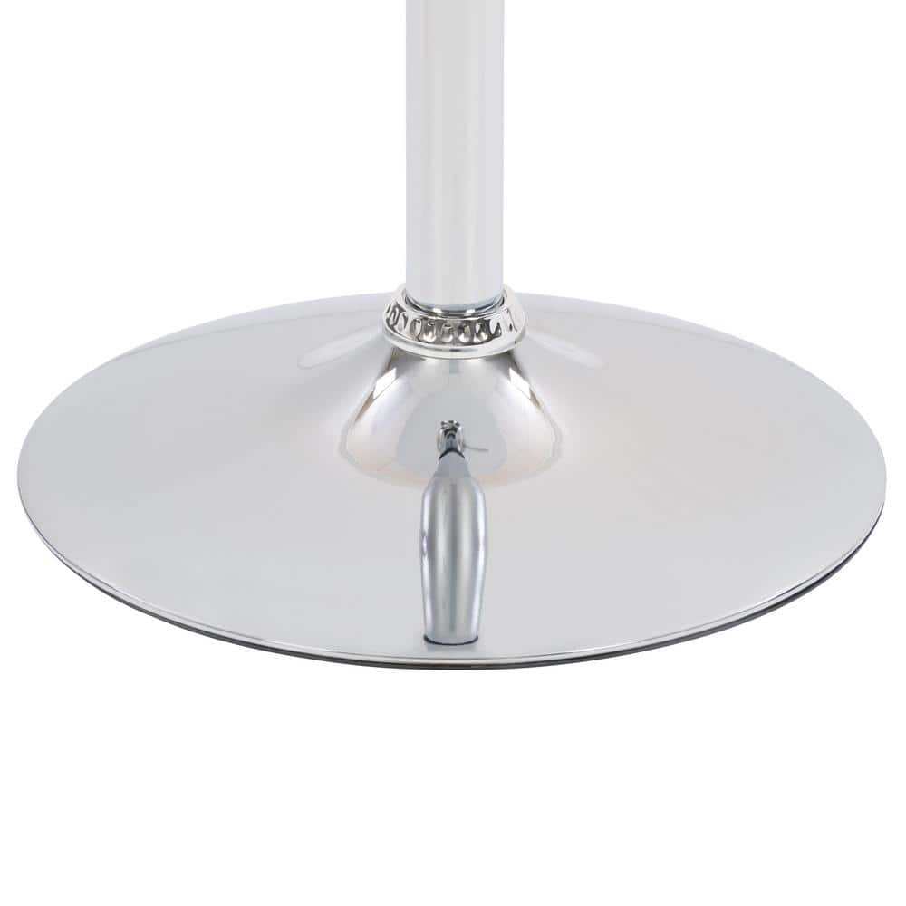 Adjustable Height Black and Chrome Round Bar Table
