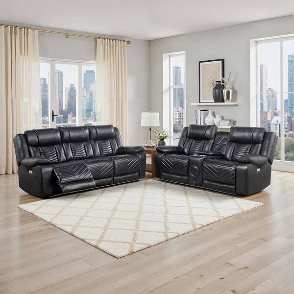Lazzara Durant 87 in. W Pillow Top Arm Faux Leather Rectangle 2