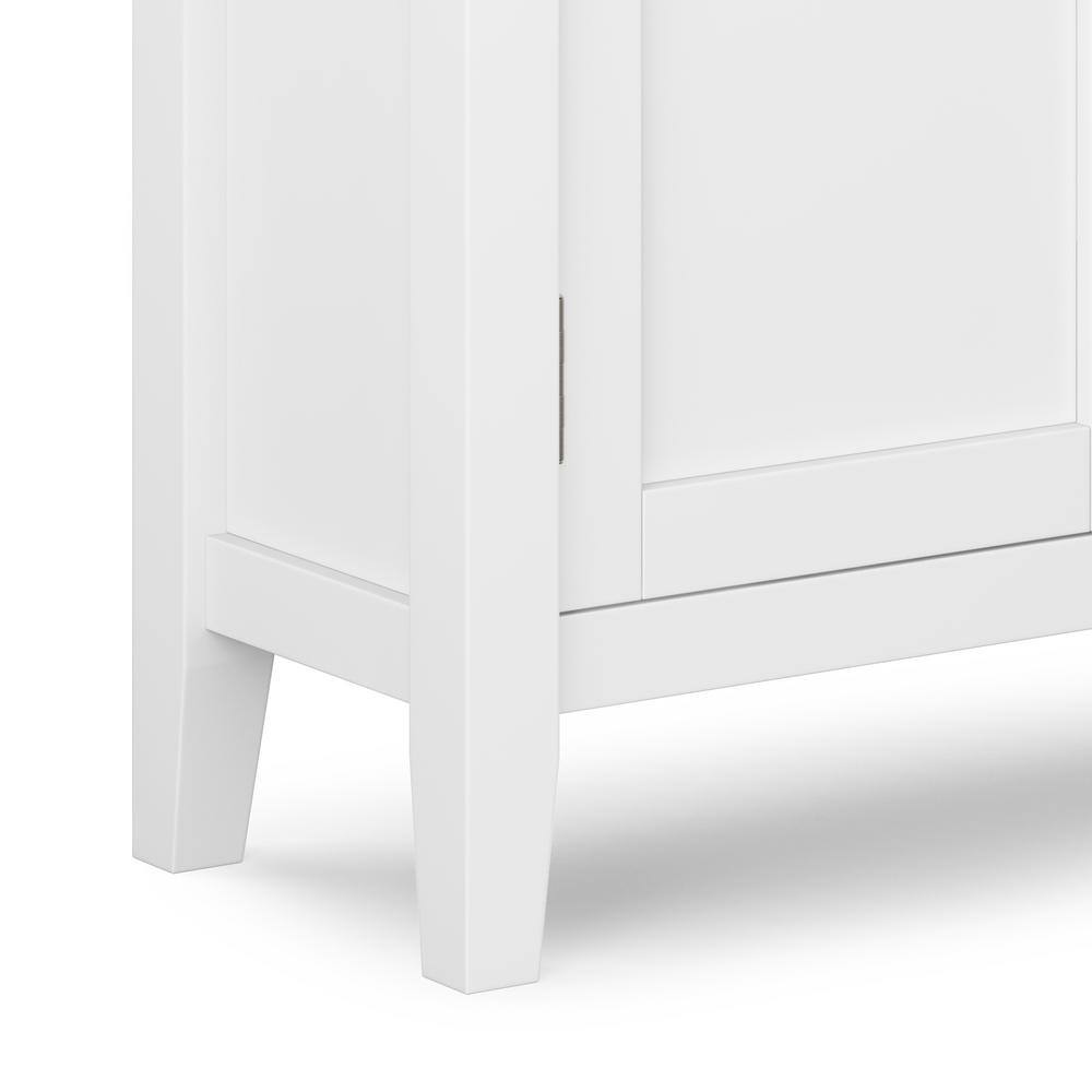 Redmond White Solid Wood Freestanding Office Cabinet with Adjustable Shelving