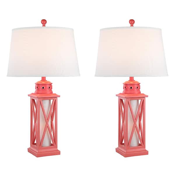 Unbranded 30.5 in. Coral Indoor Table Lamp Set