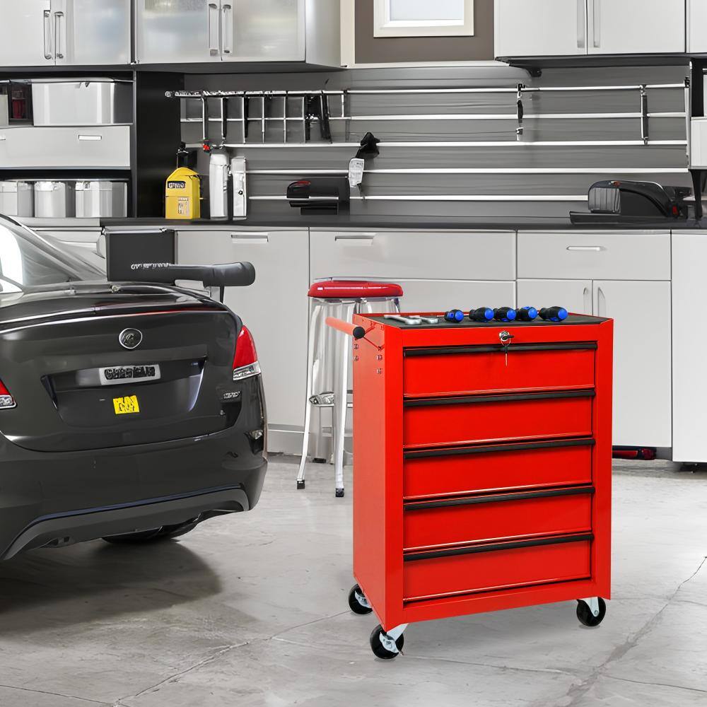 Tool Storage 20 in. 5-Drawer Rolling Tool Chests,Powder-Coated Steel Tool Cart, Ball-Bearing Drawers,Removable Case