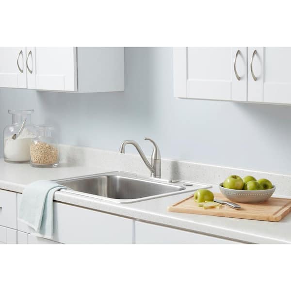 Builders Single-Handle Standard Kitchen Faucet in Stainless Steel