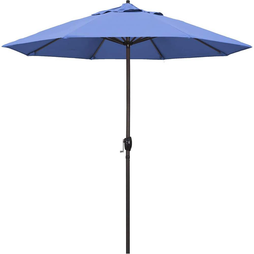 9 ft. Aluminum Pole Market Tilt Patio Umbrella in Blue
