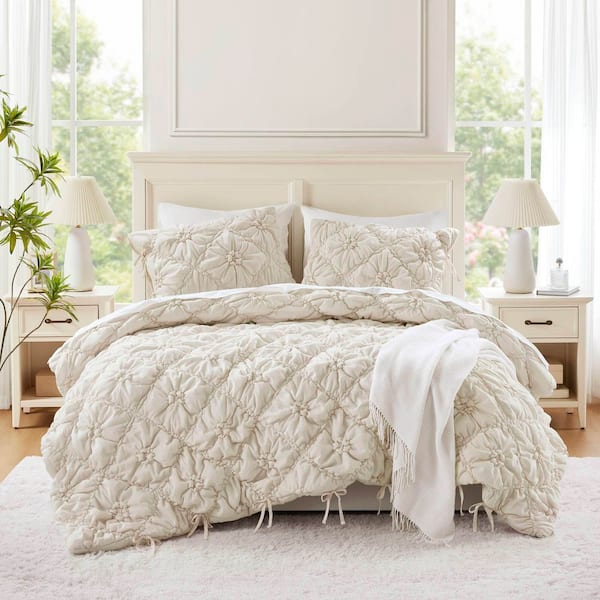 Graley 3-Piece Ivory Microfiber King Comforter Set