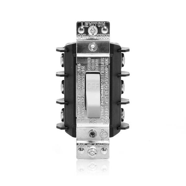 Leviton MS603-FW 60 Amp, 600 Volt, 3-Pole Toggle AC Motor Starter - Industrial Grade, Front Wired, Non-Grounding
