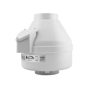 RV100 100 CFM 4 in. Inlet and Outlet Inline Ventilation Fan in White