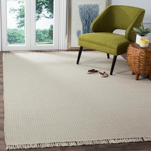 Montauk Ivory/Green 9 ft. x 12 ft. Multi-Striped Solid Color Area Rug