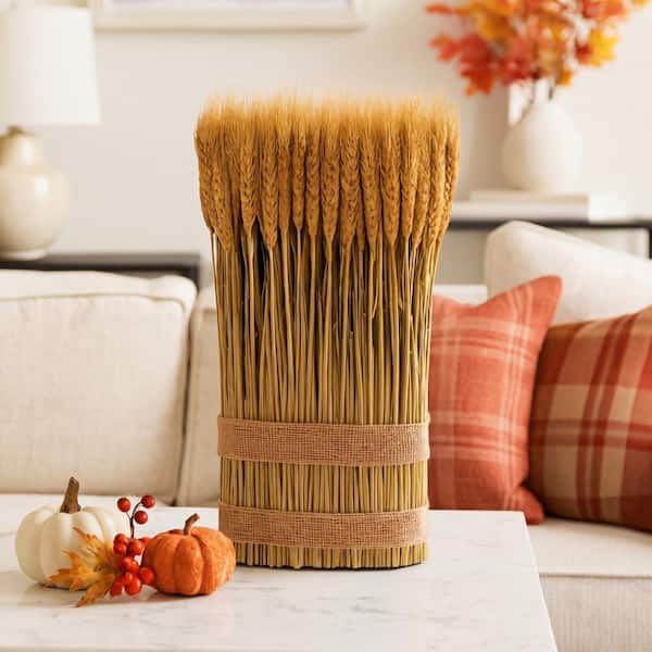 Preserved Decorative Fall Autumn Wheat Standing Topiary Plant