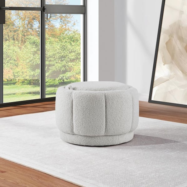 OSP Home Furnishings Lanyard Storage Ottoman in Fog Fabric