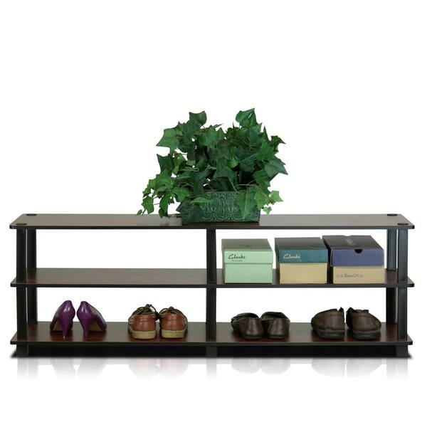 Furinno 15.4 in. H 9-Pair Brown MDF Shoe Rack